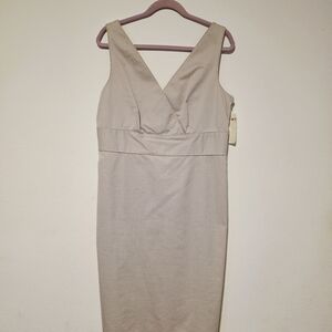 Caslon Elegant Beige Sleeveless Dress New With Tags